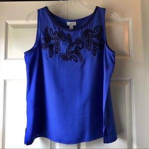 LOFT Sleeveless Blouse, Purple and Black